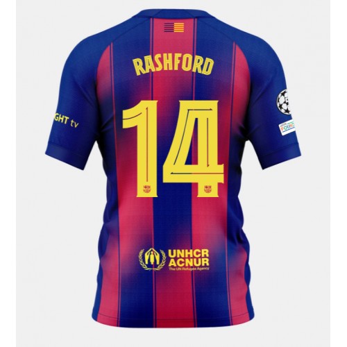 Fotbalové Dres Barcelona Marcus Rashford #14 Domácí 2025-26 Krátký Rukáv